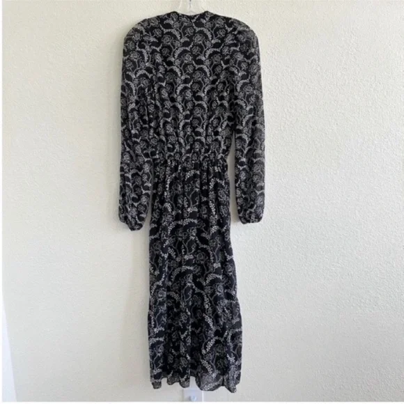 ALC Kate Floral Long Sleeve Silk Blend Midi Dress - Picture 3 of 9